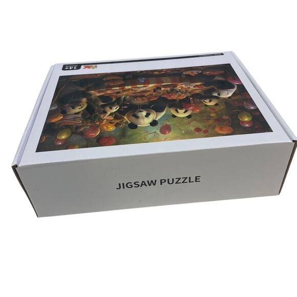 1000 Piece Pandas Partying Around Table 27.5" by 19.5" Colorful Jigsaw Puzzle - Picture 2 of 3